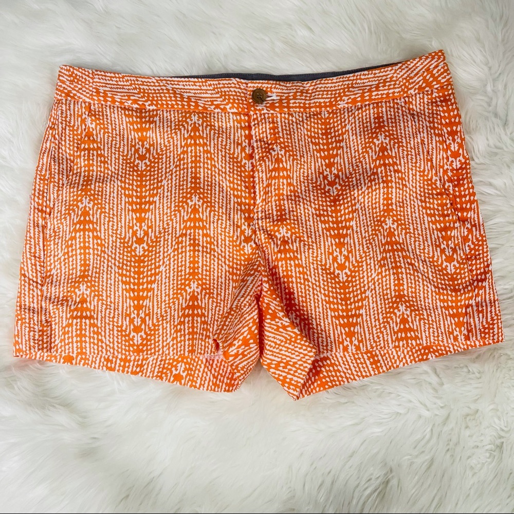 Banana Republic Orange and White Women Shorts